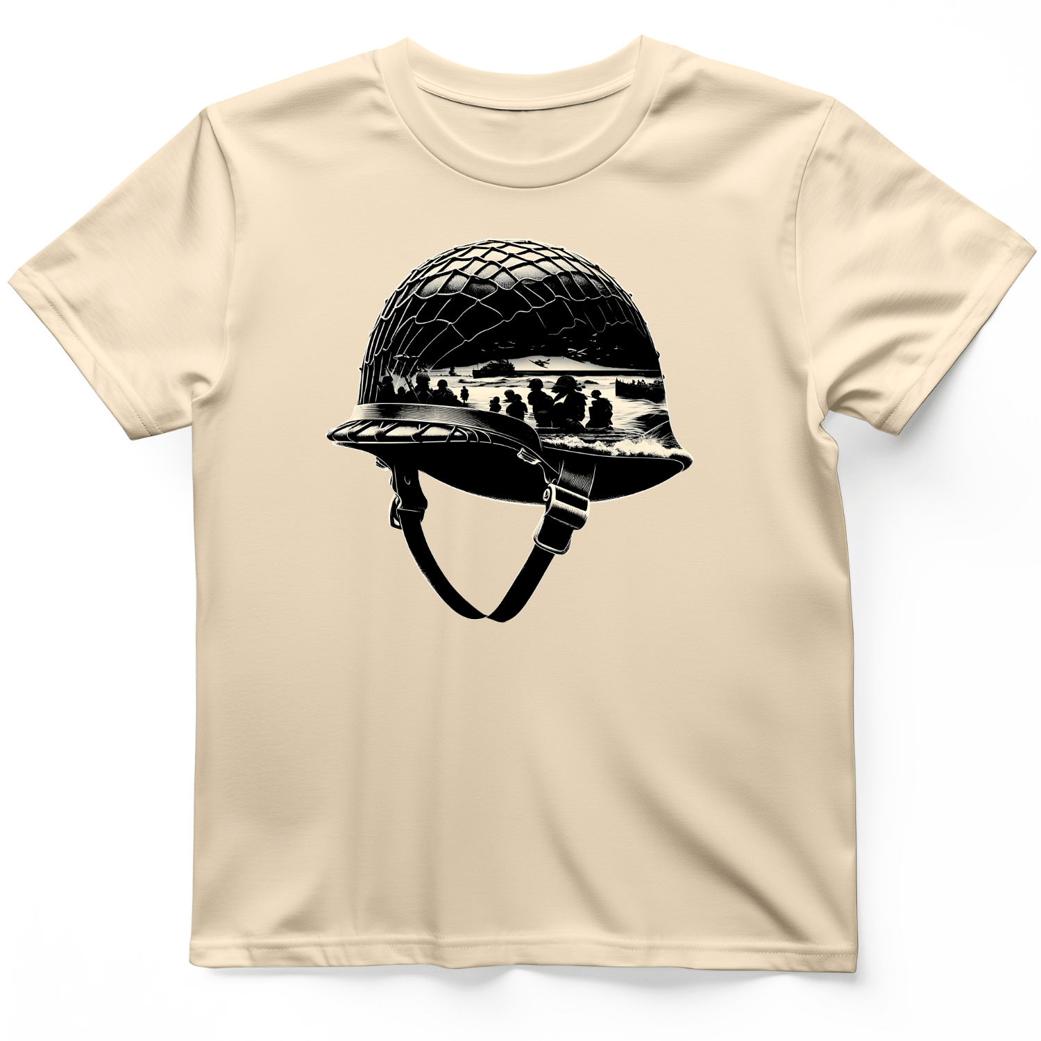 D-Day Helmet T-Shirt Natural / S