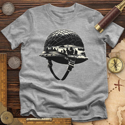 D-Day Helmet T-Shirt Sport Grey / S