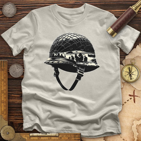 D-Day Helmet T-Shirt Ice Grey / S