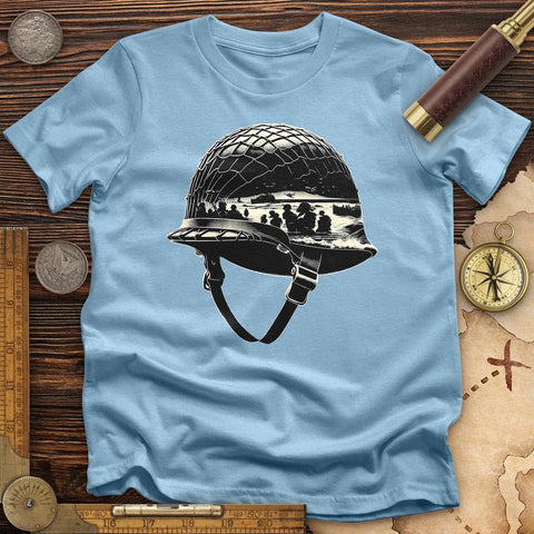 D-Day Helmet T-Shirt Light Blue / S