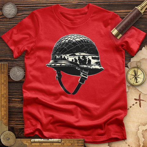 D-Day Helmet T-Shirt Red / S