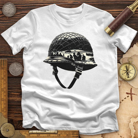 D-Day Helmet T-Shirt White / S