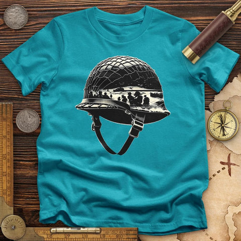D-Day Helmet T-Shirt Tropical Blue / S