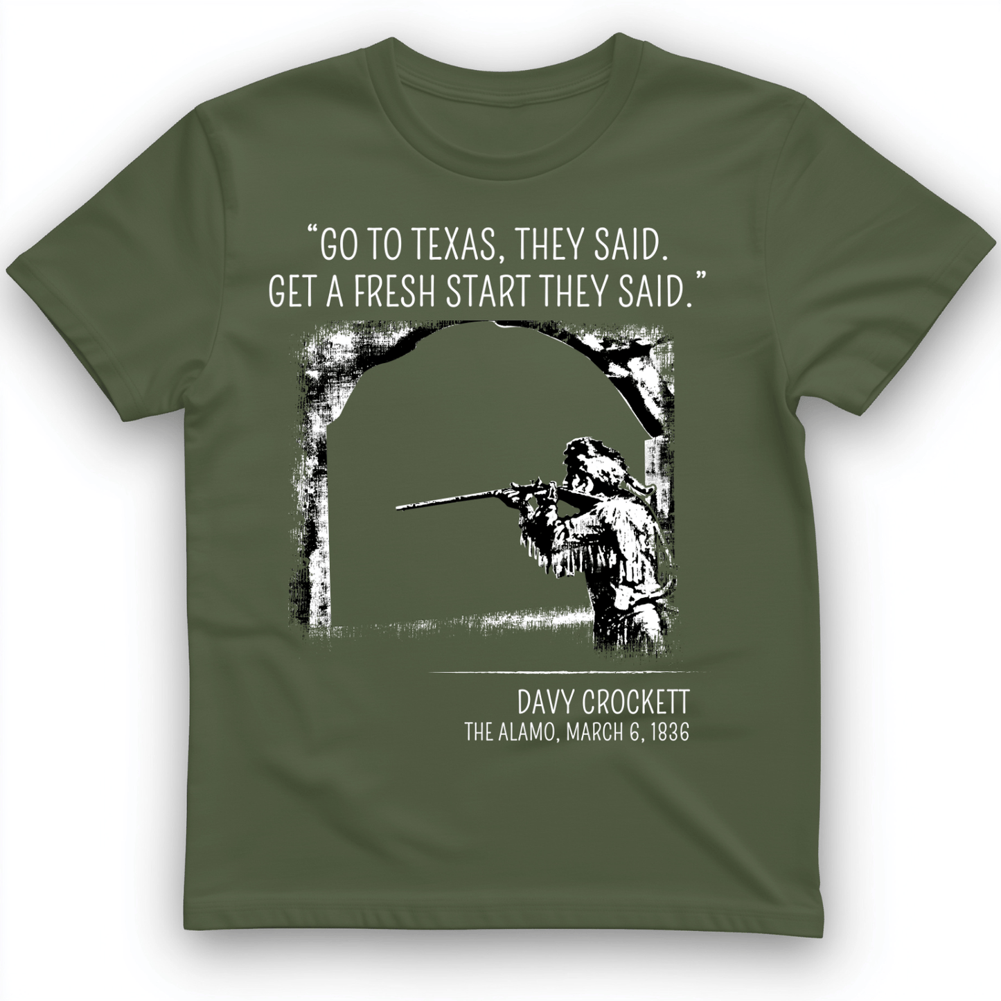Davy Crockett T-Shirt Military Green / S