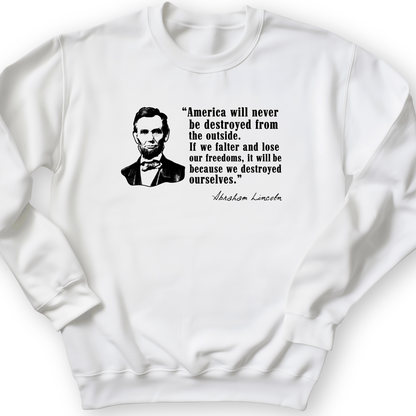 Destroyed Ourselves Lincoln Crewneck White / S