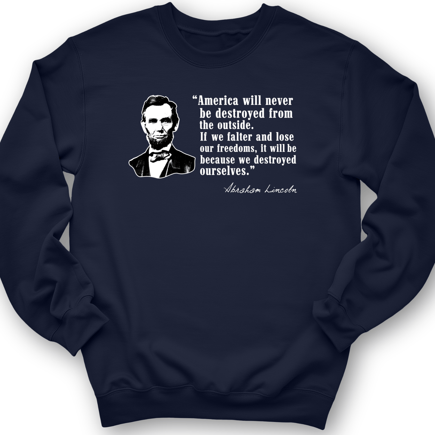 Destroyed Ourselves Lincoln Crewneck Navy / S