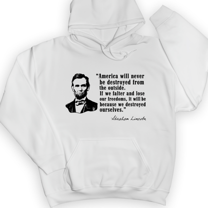 Destroyed Ourselves Lincoln Hoodie White / S