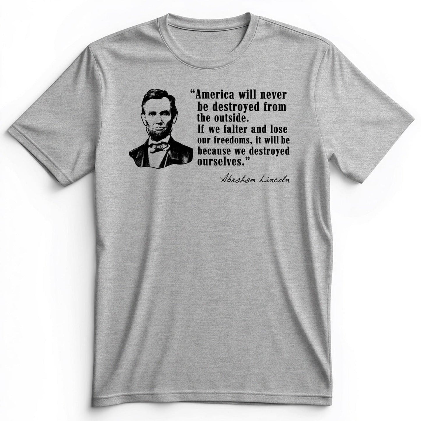 Destroyed Ourselves Lincoln Premium Tee Athletic Heather / S