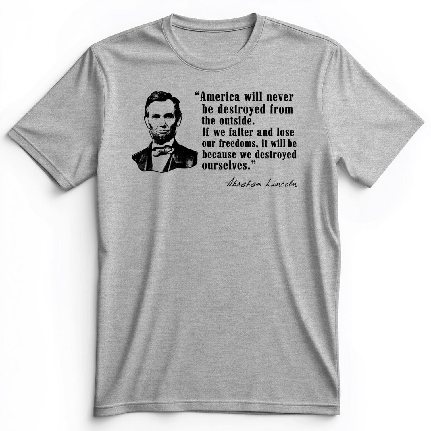 Destroyed Ourselves Lincoln Premium Tee Athletic Heather / S