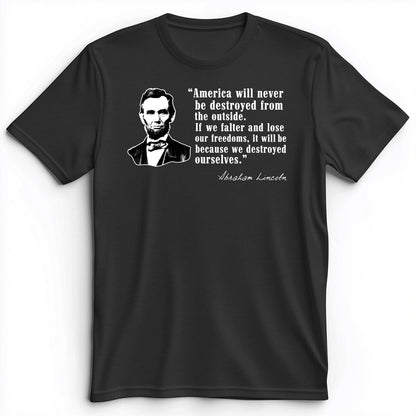 Destroyed Ourselves Lincoln Premium Tee Dark Grey Heather / S