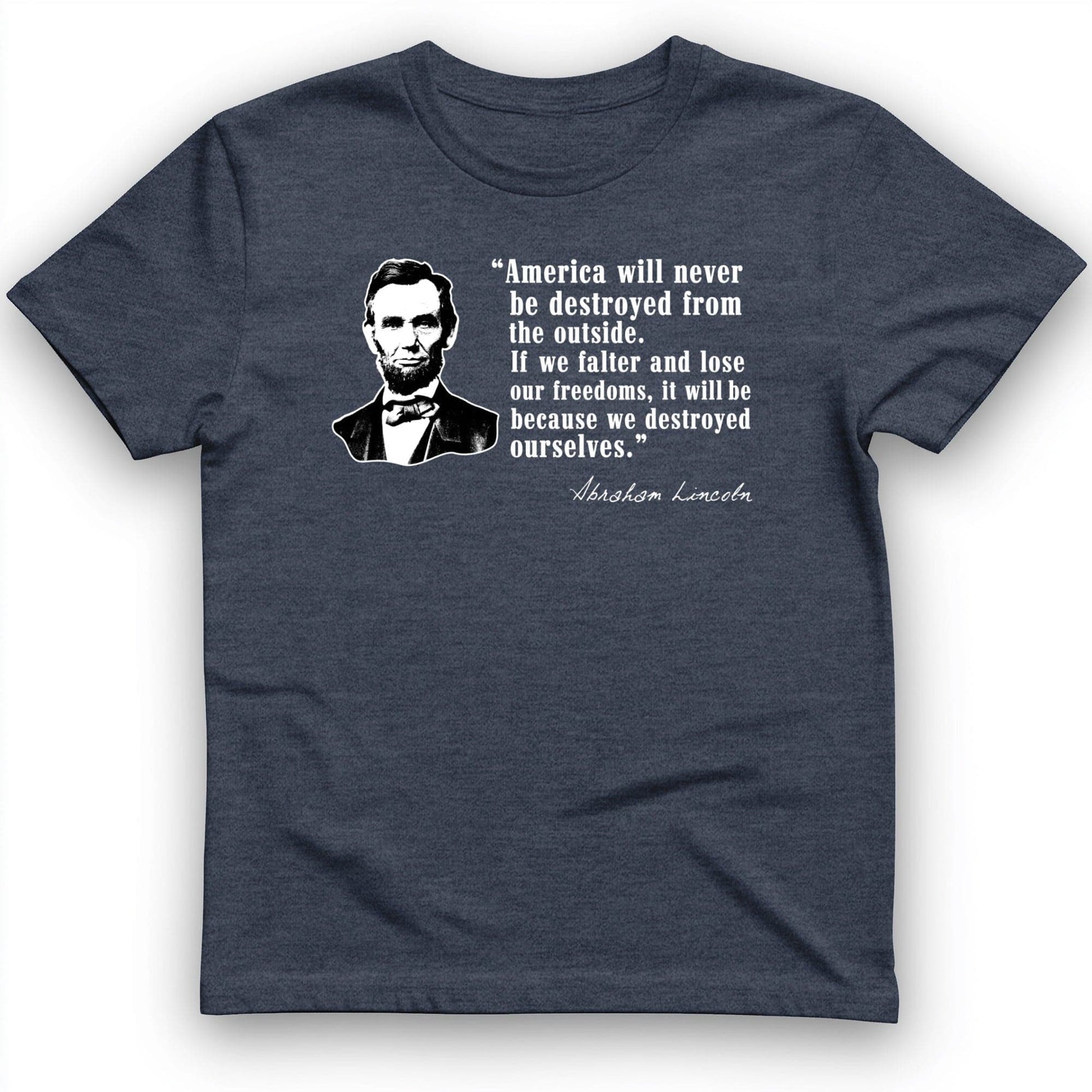 Destroyed Ourselves Lincoln T-Shirt Heather Navy / S