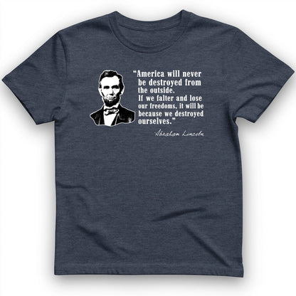 Destroyed Ourselves Lincoln T-Shirt Heather Navy / S