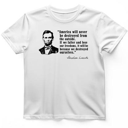 Destroyed Ourselves Lincoln T-Shirt White / S