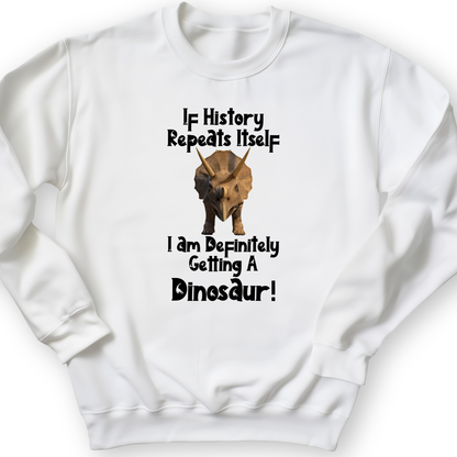 Dinosaur Crewneck White / S