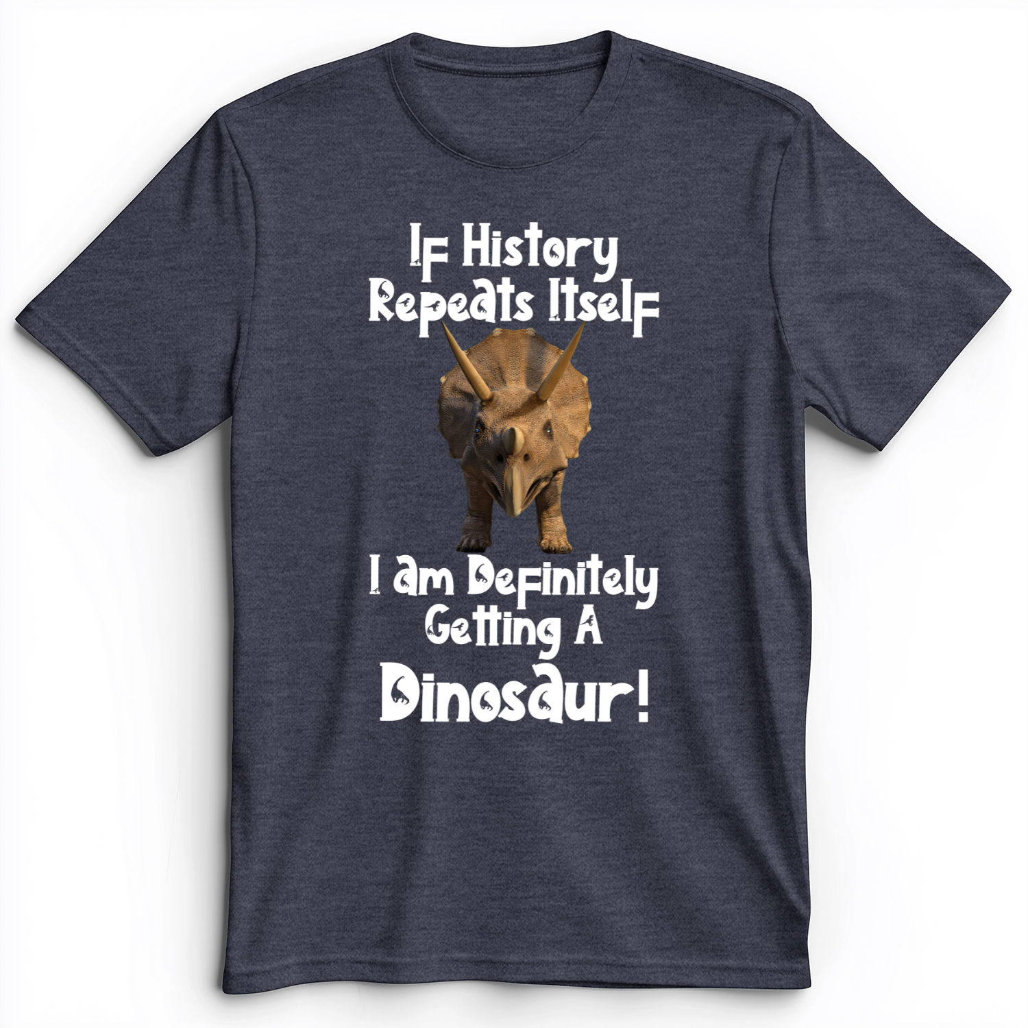 Dinosaur Premium Tee Heather Navy / S