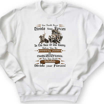 Dividing Forces Crewneck White / S