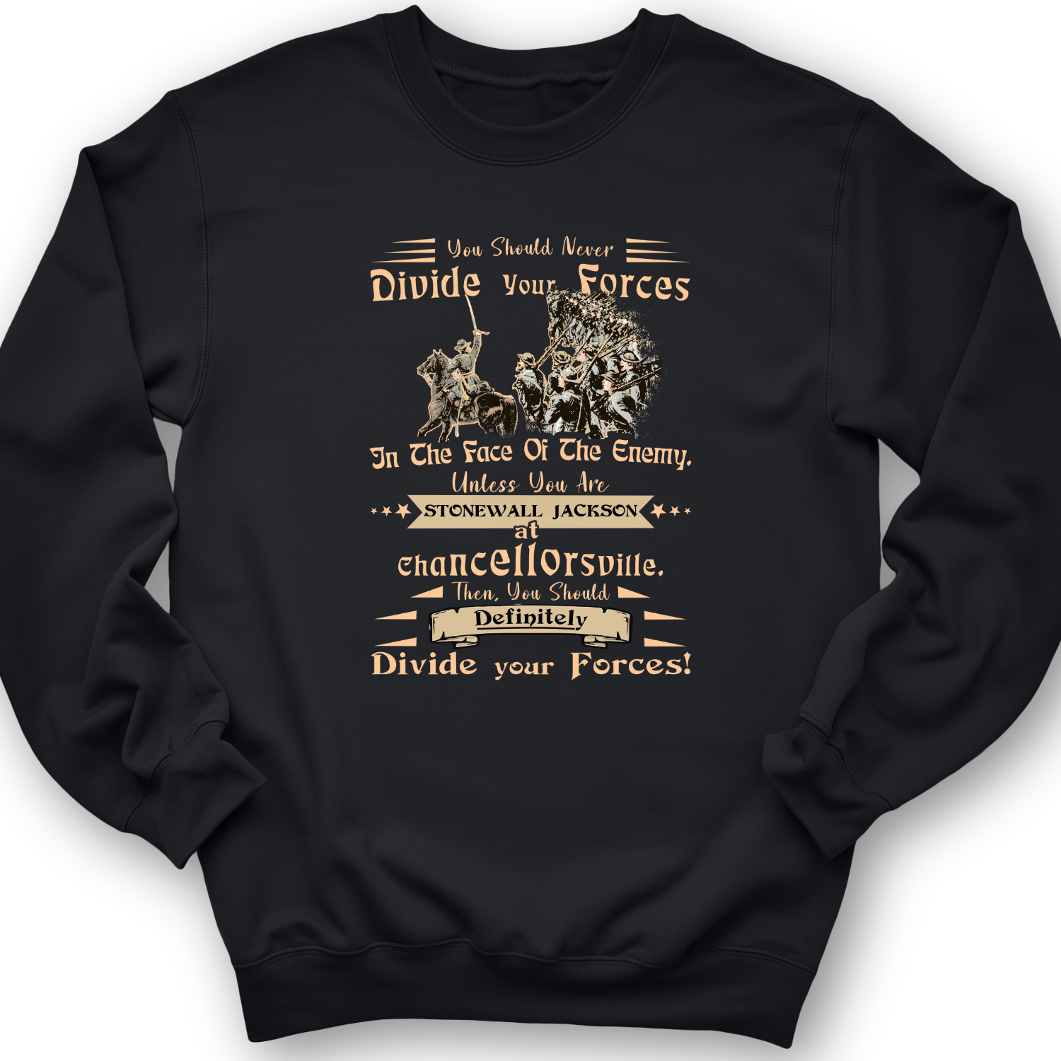Dividing Forces Crewneck Black / S