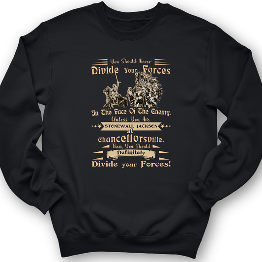 Dividing Forces Crewneck Black / S