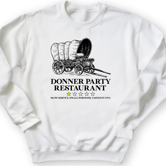 Donner Party Restaurant Review Crewneck White / S