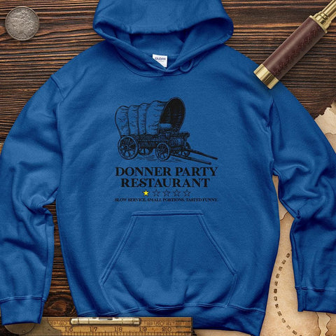 Donner Party Restaurant Review Hoodie Royal / S
