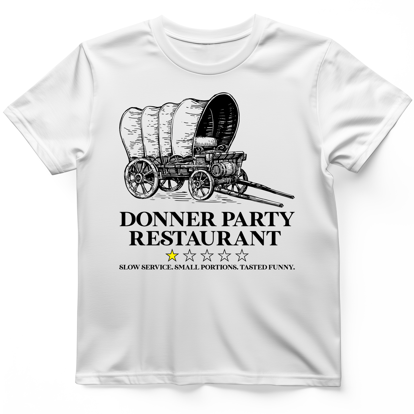 Donner Party Restaurant Review T-Shirt White / S