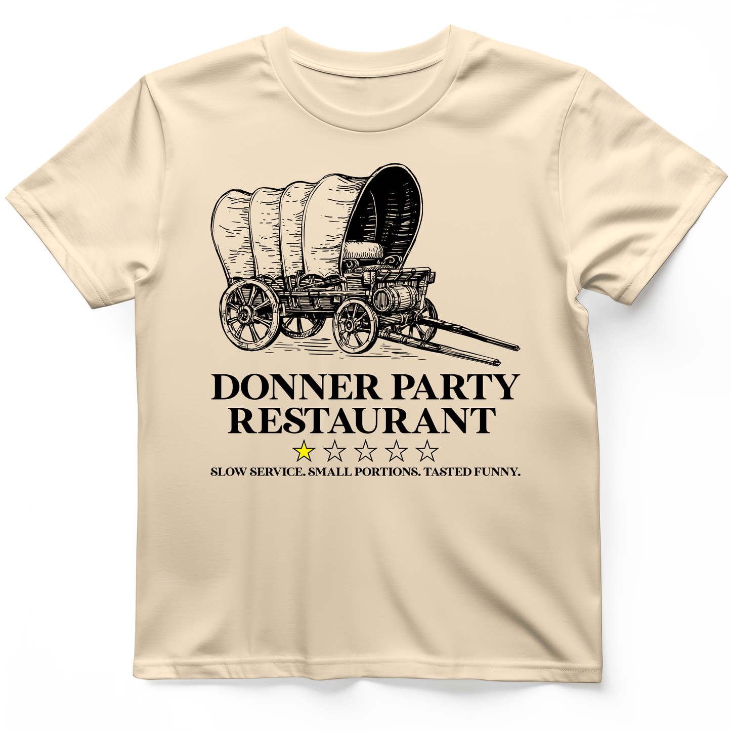 Donner Party Restaurant Review T-Shirt Natural / S