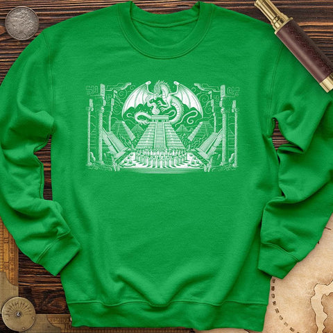 Dragon Skull Black And White Poste Crewneck Irish Green / S