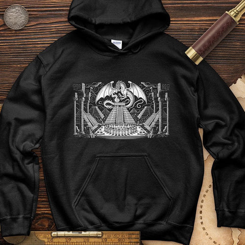 Dragon Skull Black And White Poste Hoodie Black / S