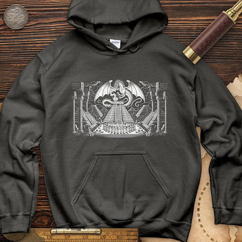 Dragon Skull Black And White Poste Hoodie Charcoal / S