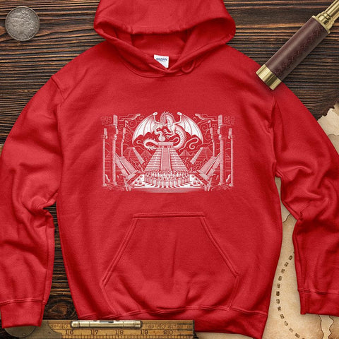 Dragon Skull Black And White Poste Hoodie Red / S