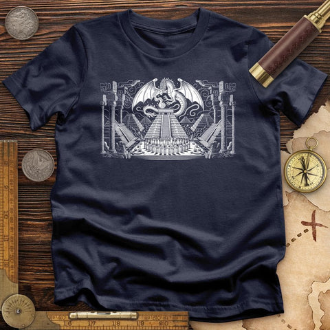 Dragon Skull Black And White Poste T-Shirt Navy / S