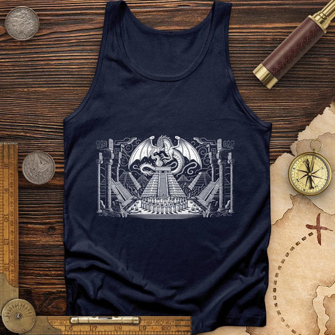 Dragon Skull Black And White Poste Tank Navy / XS