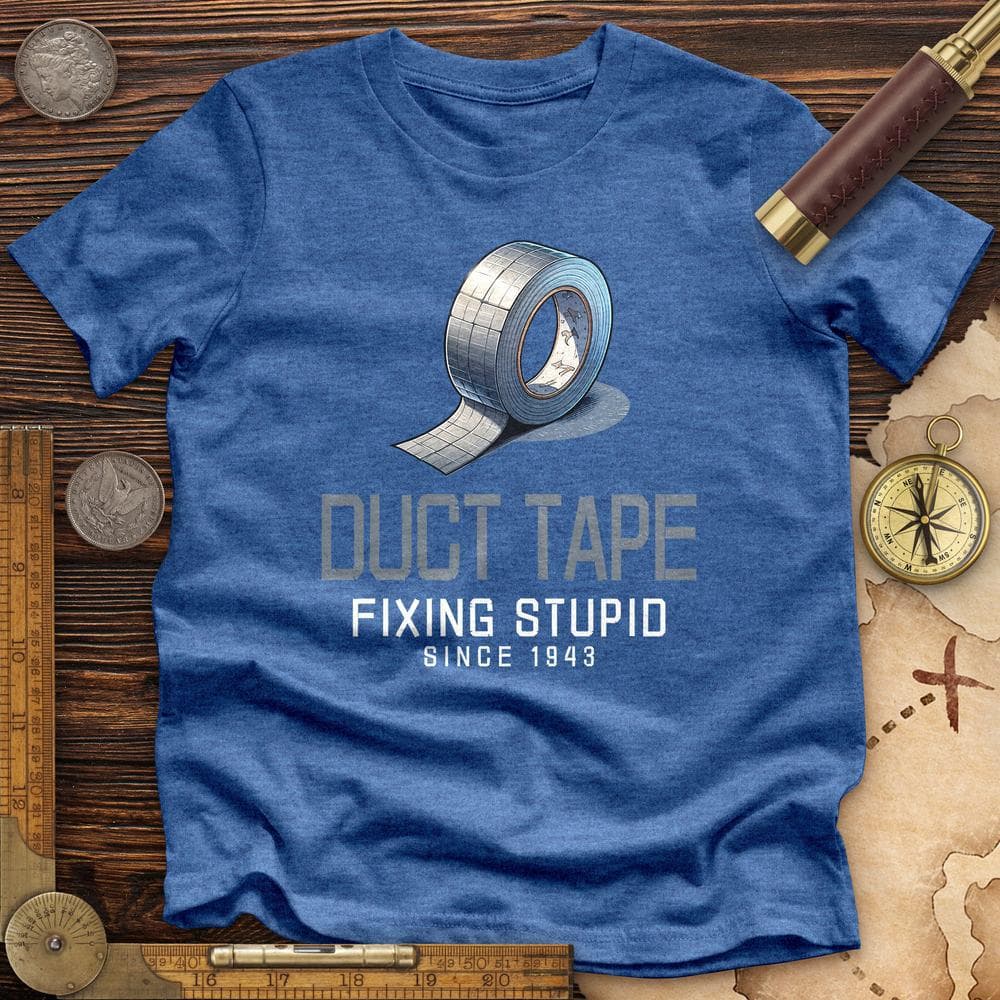 Duct Tape High Quality Tee Heather True Royal / S