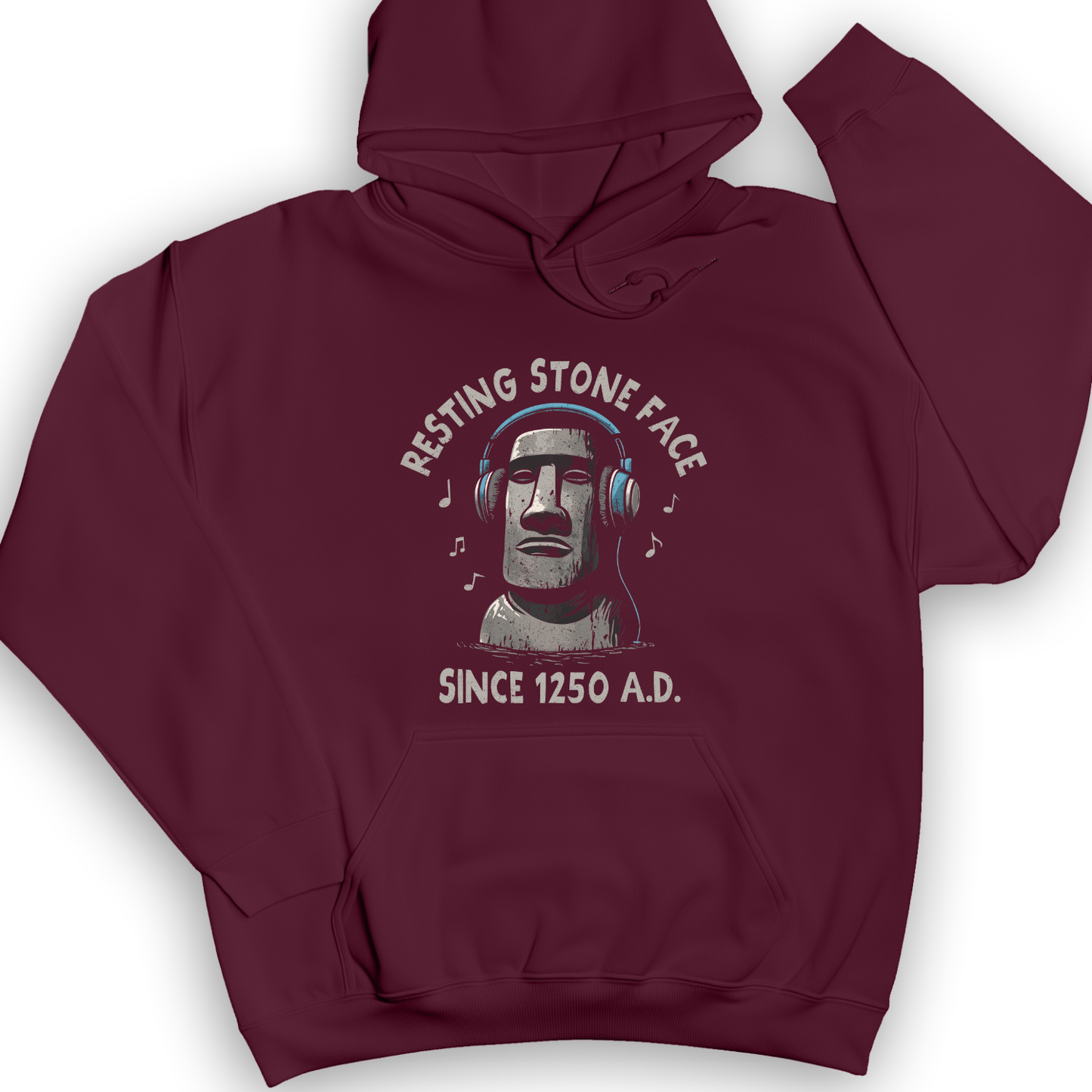 Easter Island Hoodie Maroon / S