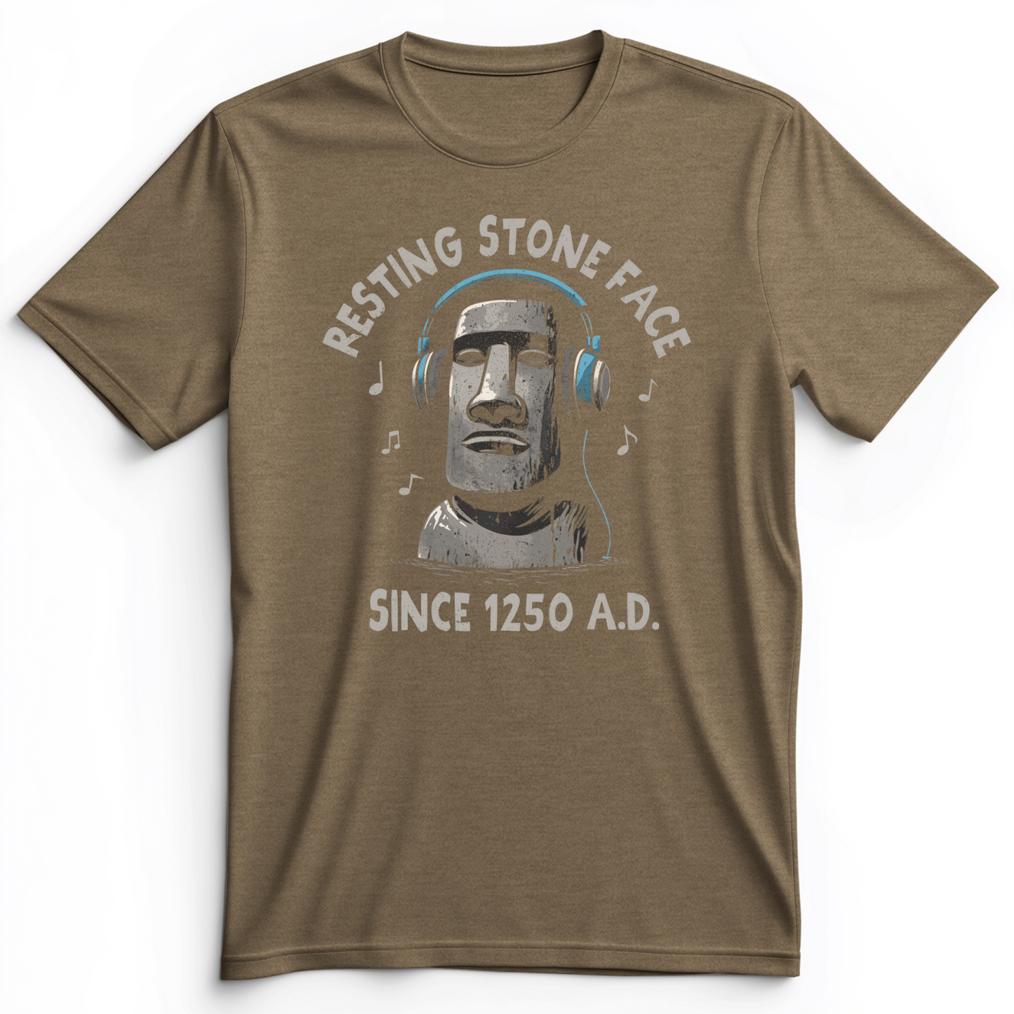 Easter Island Premium Tee Heather Olive / S