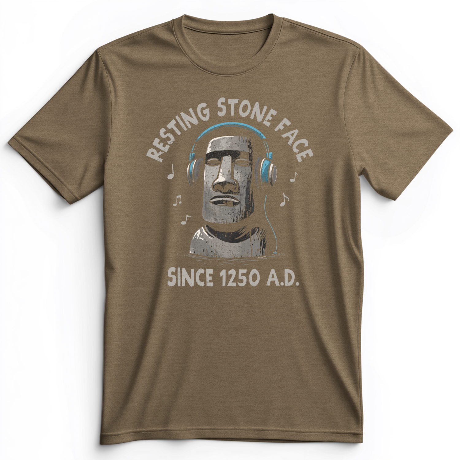 Easter Island Premium Tee Heather Olive / S