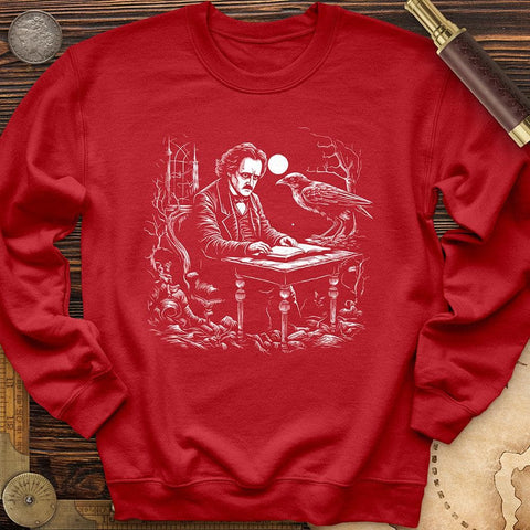 Edgar Allan Poe Crewneck Red / S