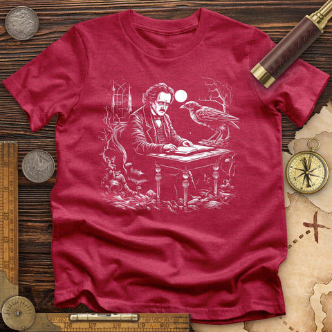 Edgar Allan Poe High Quality Tee Heather Red / S