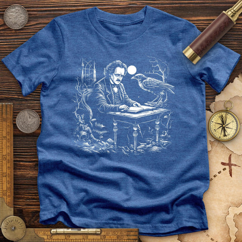 Edgar Allan Poe High Quality Tee Heather True Royal / S