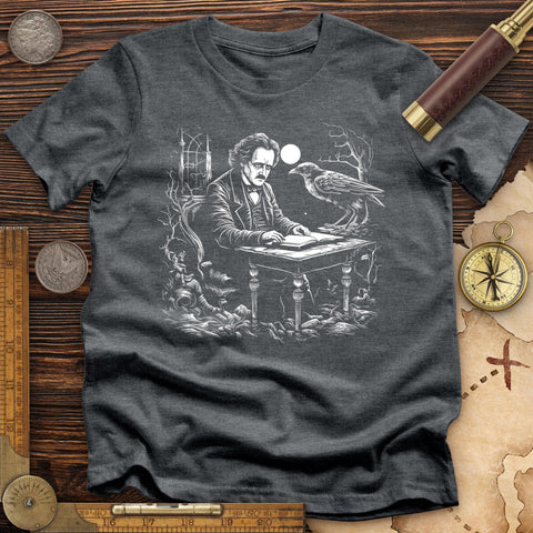 Edgar Allan Poe High Quality Tee Dark Grey Heather / S