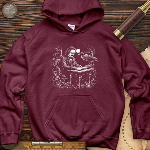 Edgar Allan Poe Hoodie Maroon / S