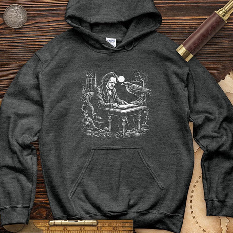 Edgar Allan Poe Hoodie Dark Heather / S