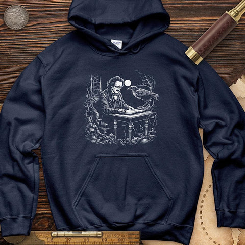 Edgar Allan Poe Hoodie Navy / S