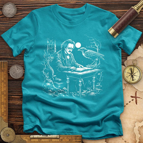 Edgar Allan Poe T-Shirt Tropical Blue / S