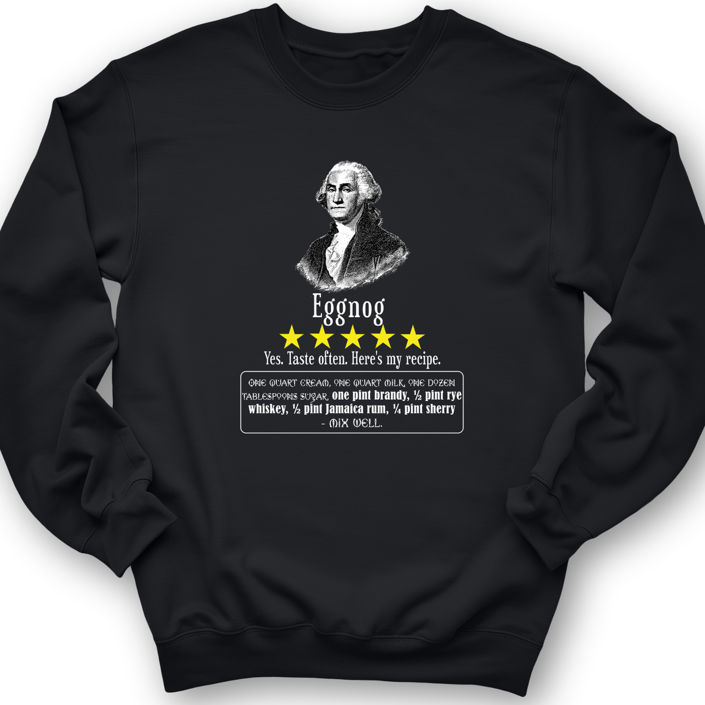 Eggnog George Washington Crewneck Black / S