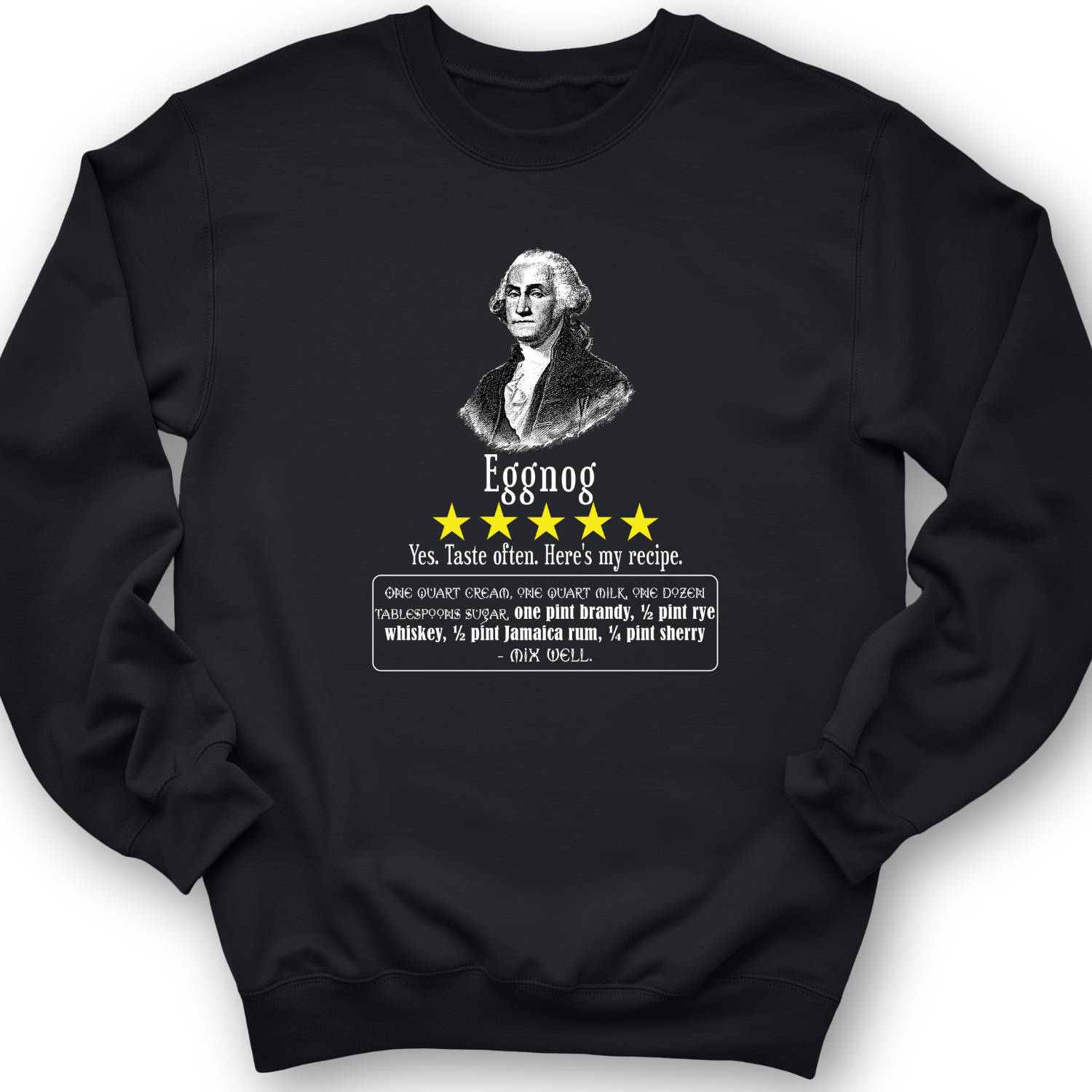 Eggnog George Washington Crewneck Black / S