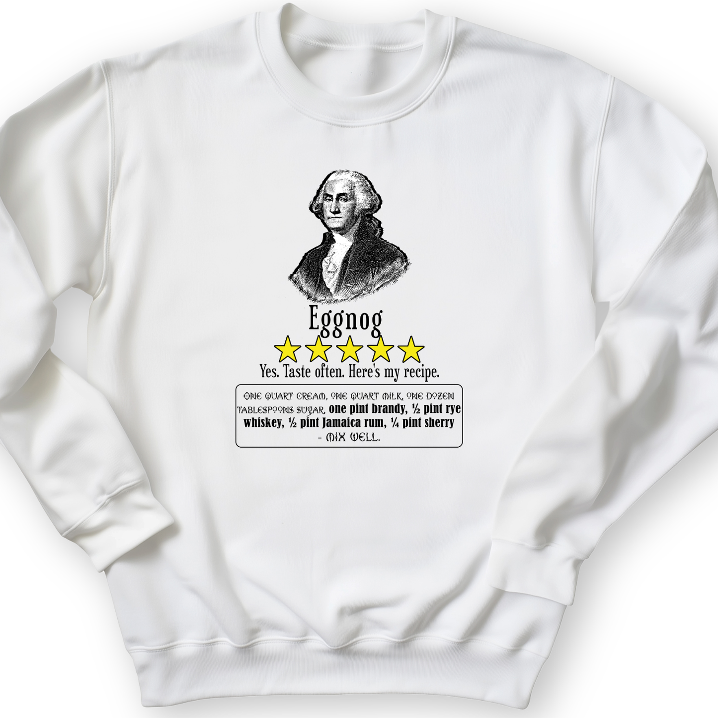 Eggnog George Washington Crewneck White / S