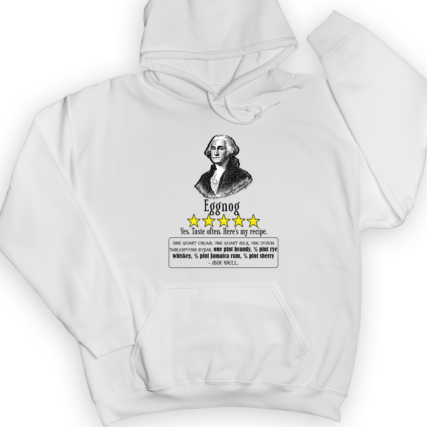 Eggnog George Washington Hoodie White / S