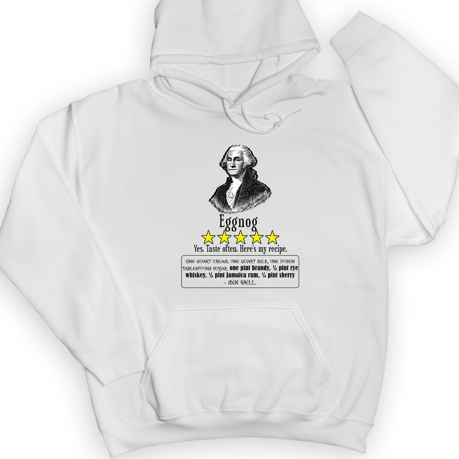 Eggnog George Washington Hoodie White / S