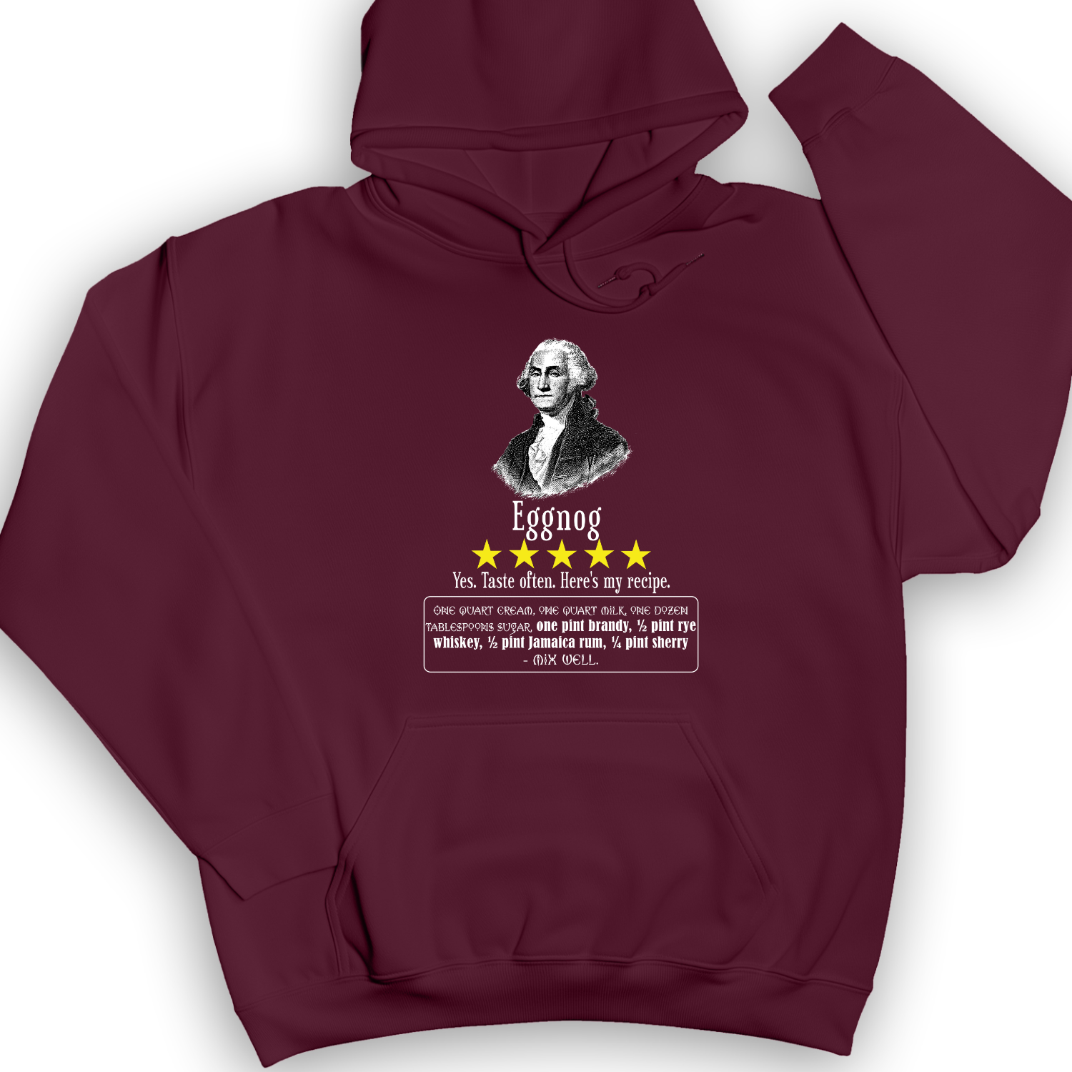 Eggnog George Washington Hoodie Maroon / S